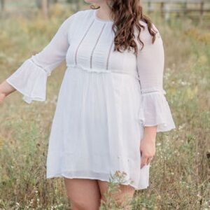 Lulu's White Long Sleeve Dress
